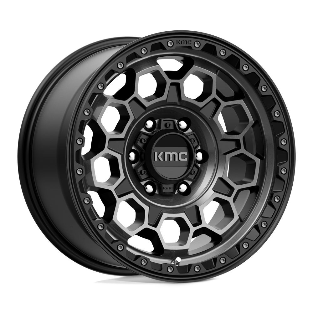 17X9 KMC KM545 TREK SATIN BLACK W/ GRAY TINT 6X139.7