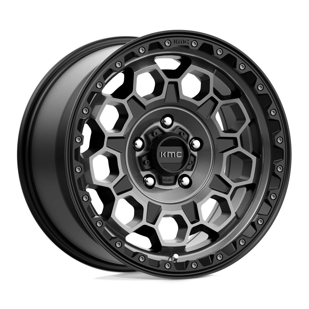 17X9 KMC KM545 TREK SATIN BLACK W/ GRAY TINT 5X127