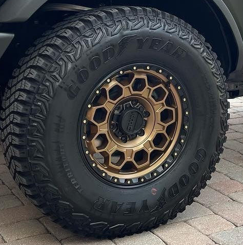 17X8 KMC KM545 TREK RIMS - MATTE BRONZE W/ BLACK LIP 5X108