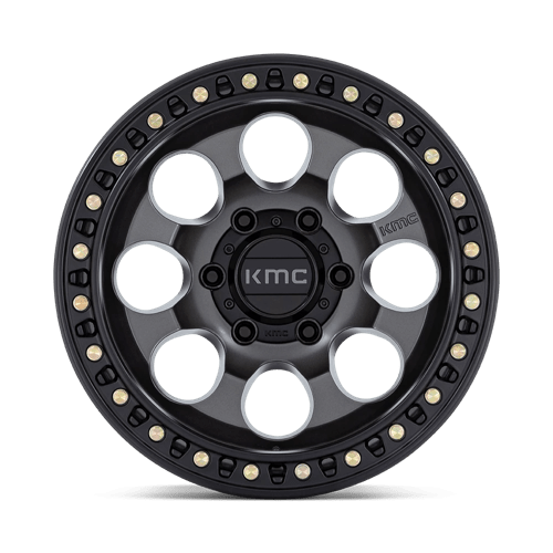 17X8.5 KMC KM550 RIOT SBL ANTHRACITE W/ SATIN BLACK LIP 5X127