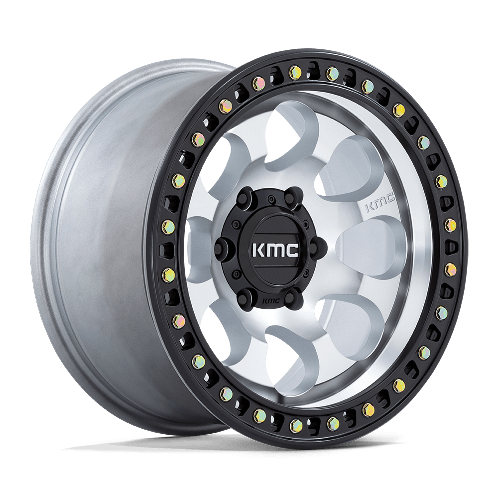 18X9 KMC KM550 RIOT SBL MACHINED W/ SATIN BLACK LIP 6X114.3