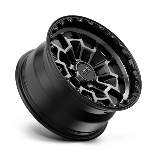 16X8 KMC KM718 SUMMIT SATIN BLACK W/ GRAY TINT 6X139.7