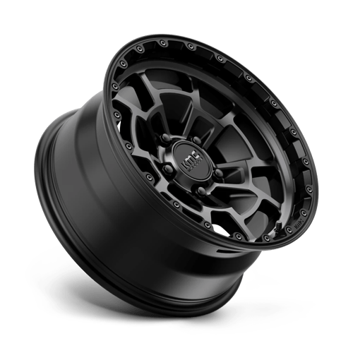 17X8.5 KMC KM718 SUMMIT SATIN BLACK W/ GRAY TINT 5X127