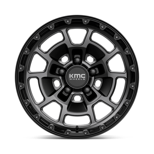 17X8.5 KMC KM718 SUMMIT SATIN BLACK W/ GRAY TINT 5X127