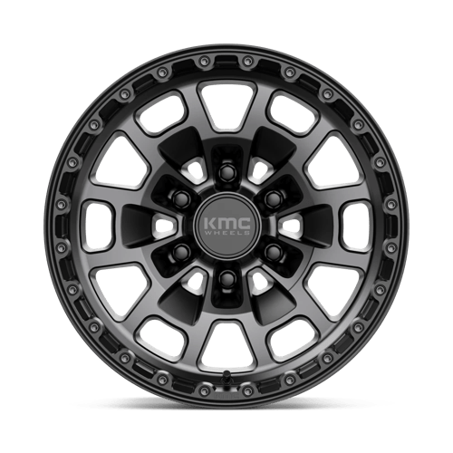 17X8.5 KMC KM718 SUMMIT SATIN BLACK W/ GRAY TINT 6X135