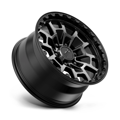 17X8.5 KMC KM718 SUMMIT SATIN BLACK W/ GRAY TINT 6X135