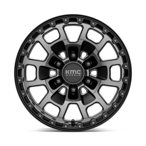 17X8.5 KMC KM718 SUMMIT SATIN BLACK W/ GRAY TINT 6X139.7