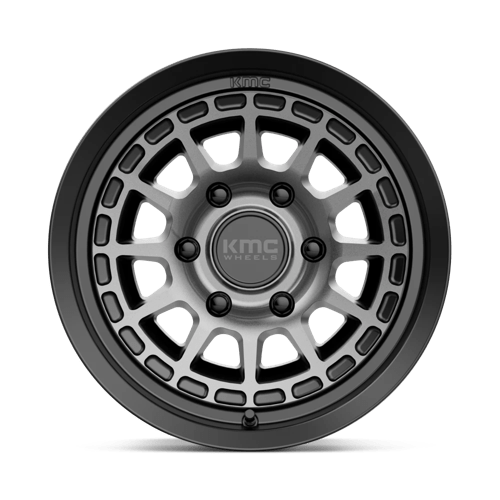 17X8 KMC KM719 CANYON SATIN BLACK W/ GRAY TINT 6X139.7