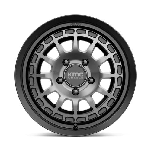 17X8 KMC KM719 CANYON SATIN BLACK W/ GRAY TINT 5X114.3