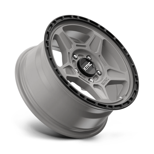 16X7 KMC KM721 ALPINE SATIN GRAY W/ BLACK LIP 5X114.3