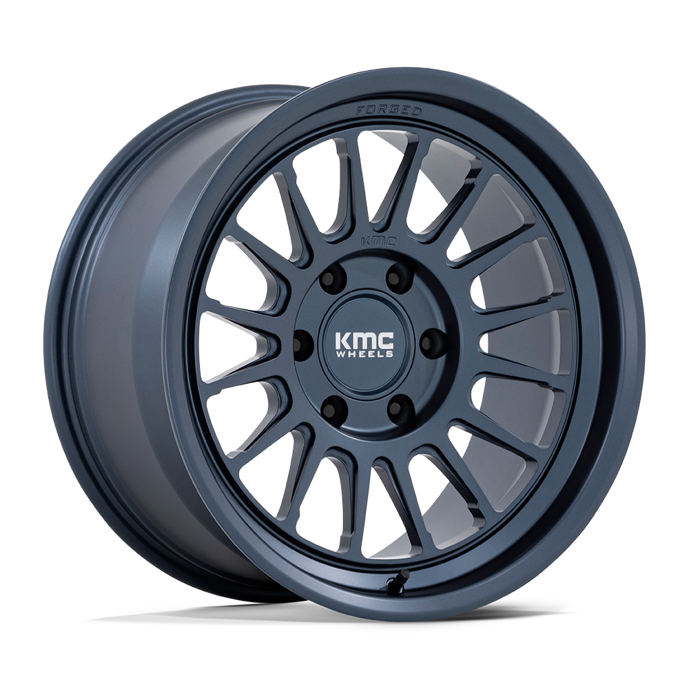 18X9 KMC KM447 IMPACT FORGED MONOBLOCK METALLIC BLUE 6X139.7