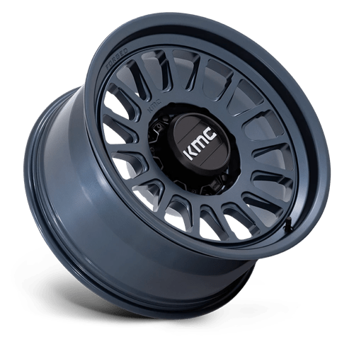 18X9 KMC KM452 IMPACT FORGED MONOBLOCK METALLIC BLUE 8X180