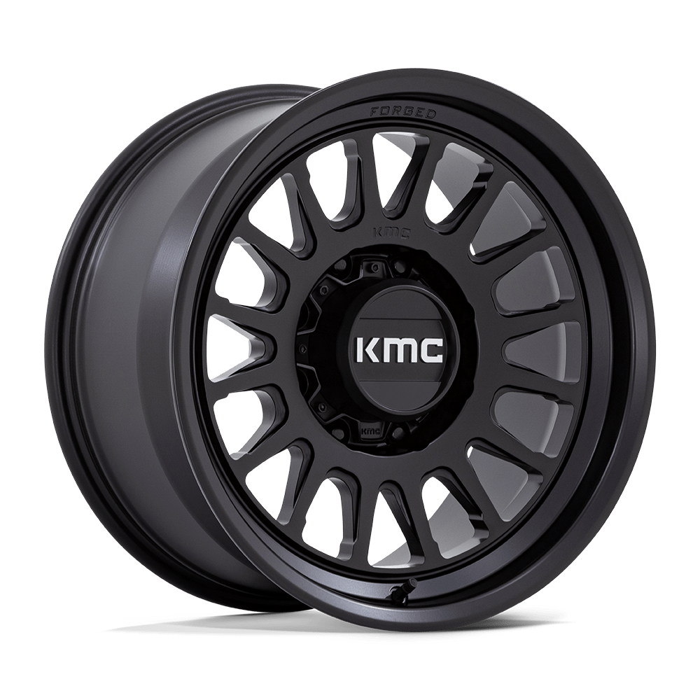 18X9 KMC KM452 IMPACT FORGED MONOBLOCK SATIN BLACK 8X180