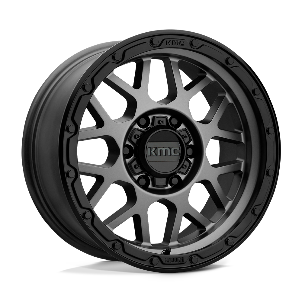 17X9 KMC KM535 GRENADE OFF-ROAD MATTE GRAY W/ MATTE BLACK LIP 5X127