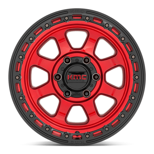 20X9 KMC KM548 CHASE CANDY RED W/ BLACK LIP 8X180