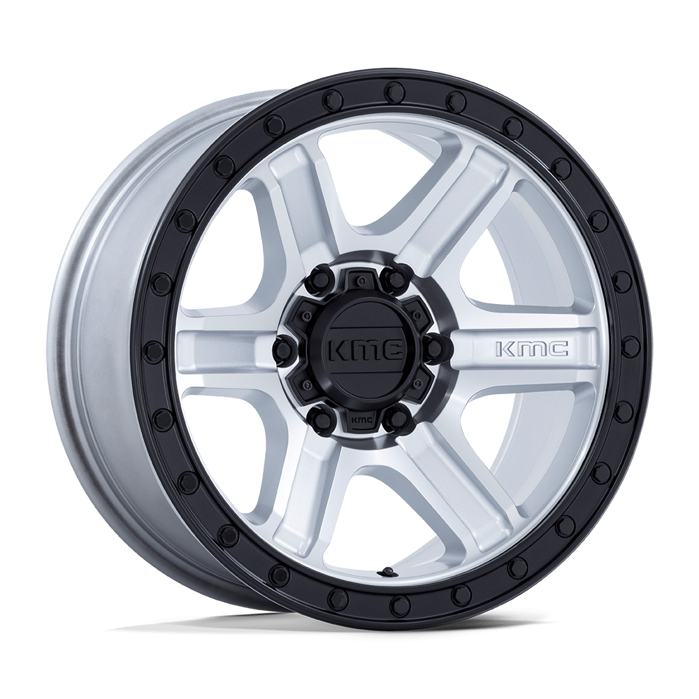 18X9 KMC KM551 OUTRUN MACHINED W/ GLOSS BLACK LIP 5X127