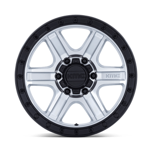 18X9 KMC KM551 OUTRUN MACHINED W/ GLOSS BLACK LIP 6X139.7