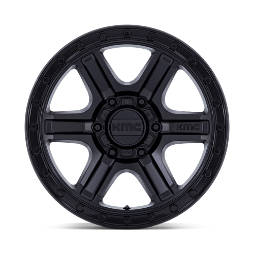 18X9 KMC KM551 OUTRUN MATTE BLACK W/ GLOSS BLACK LIP 5X127
