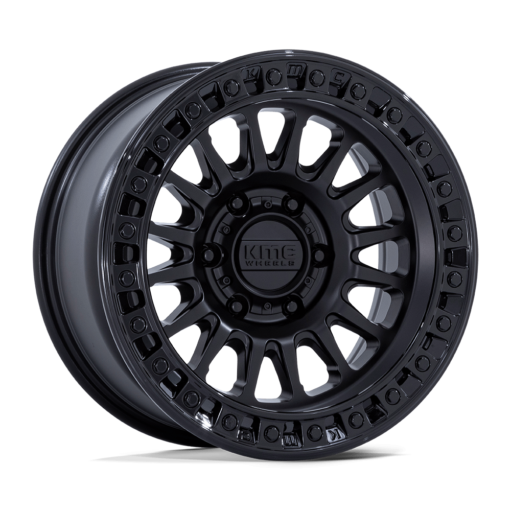 18X9 KMC KM552 IMS MATTE BLACK W/ GLOSS BLACK LIP 8X170