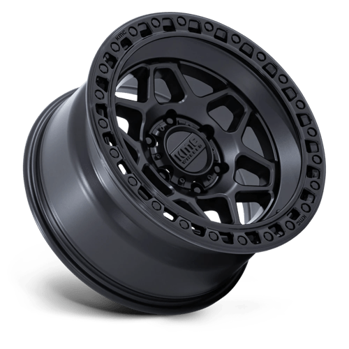 17X8.5 KMC KM553 TORX MATTE BLACK W/ GLOSS BLACK LIP 6X114.3