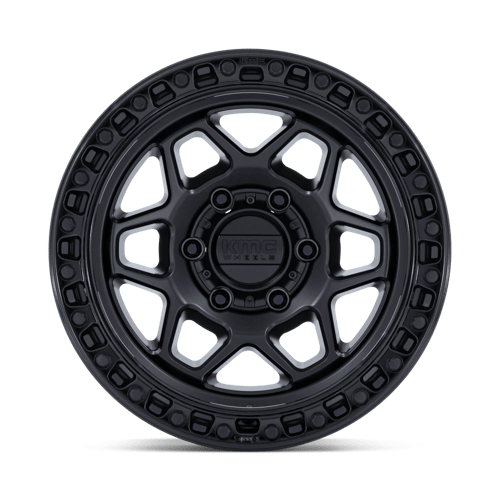 17X8.5 KMC KM553 TORX MATTE BLACK W/ GLOSS BLACK LIP 5X127