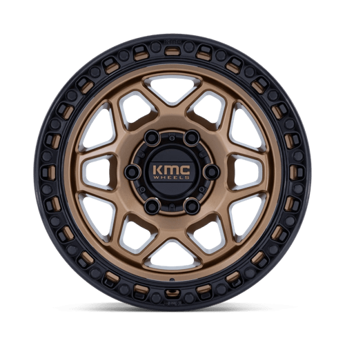 17X8.5 KMC KM553 TORX MATTE BRONZE W GLOSS BLACK LIP 5X127