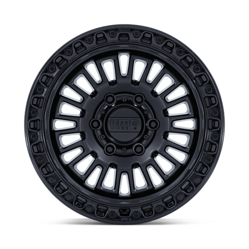 17X8.5 KMC KM554 AZTEC MATTE BLACK W/ GLOSS BLACK LIP 6X120