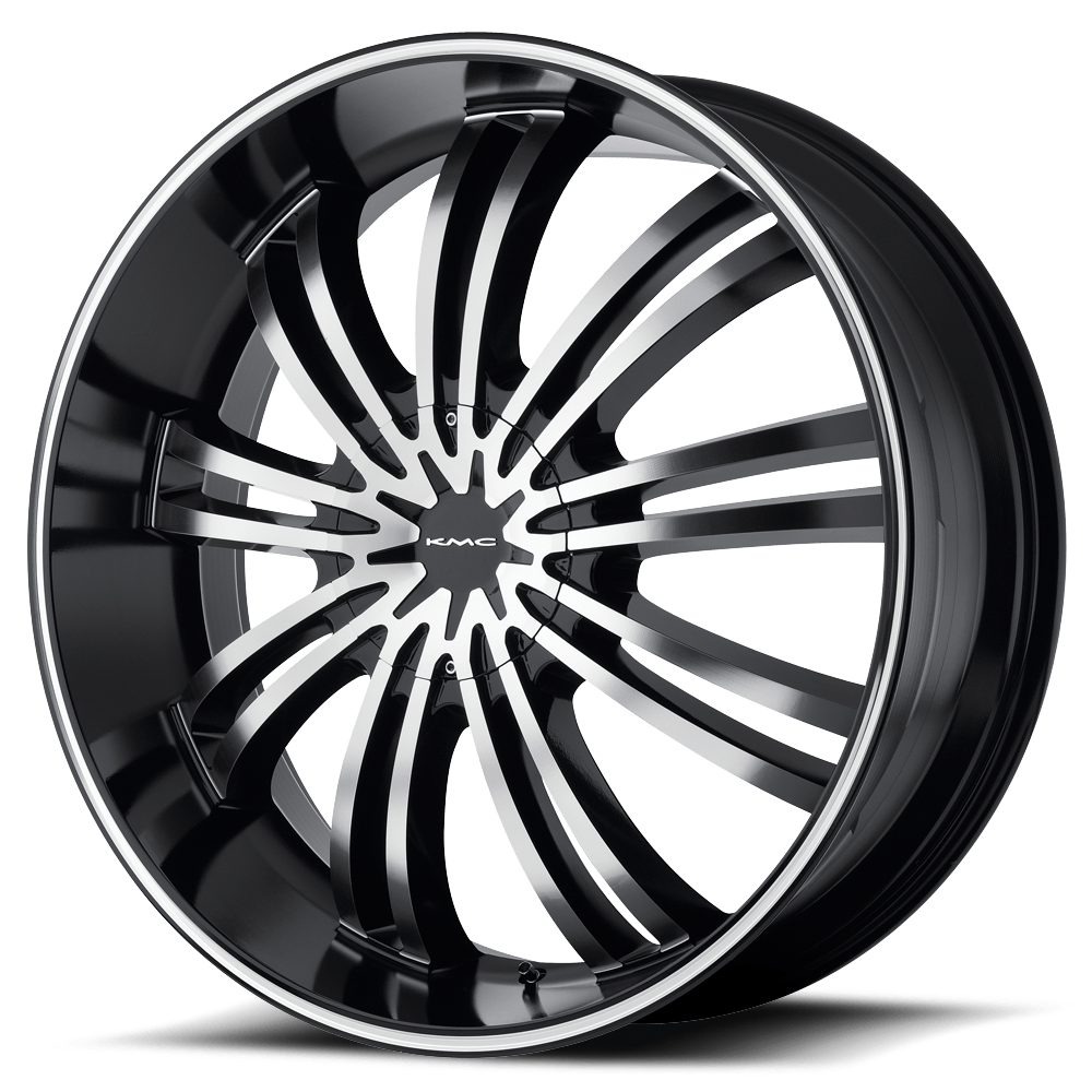 20X8.5 KMC KM682 SPIDER GLOSS BLACK MACHINED 6X115