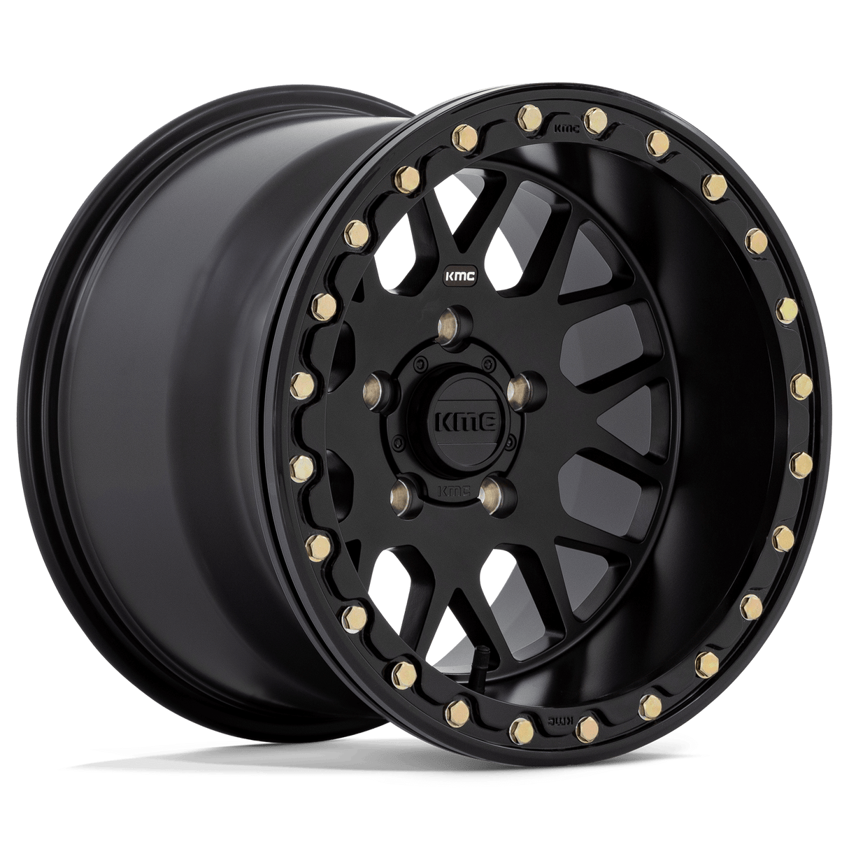 15X6 KMC Powersports KS235 GRENADE BEADLOCK SATIN BLACK 4X156