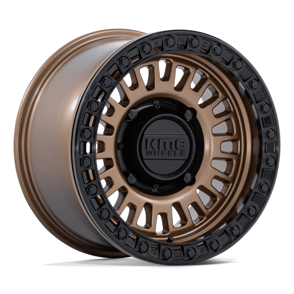 15X7 KMC Powersports KS242 AZTEC BEADLOCK MATTE BRONZE W/ MATTE BLACK RG 4X156