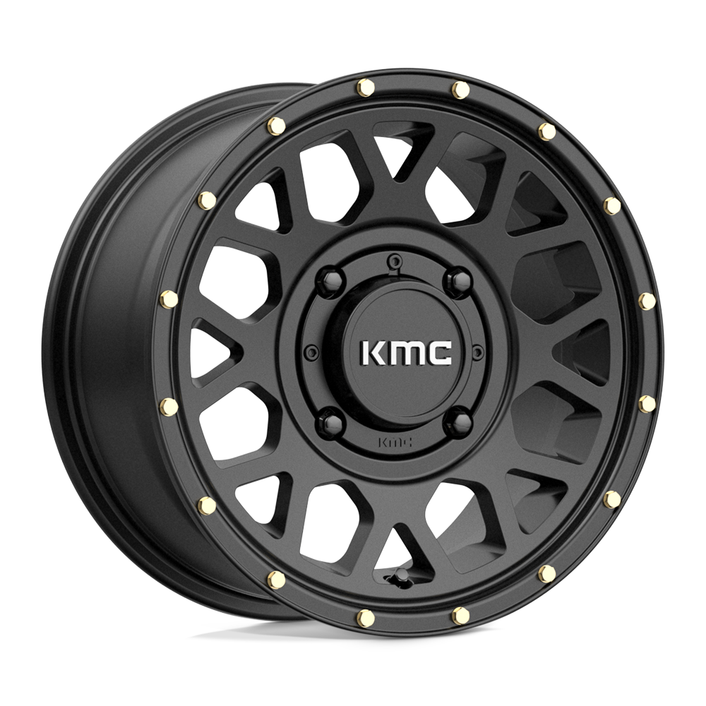 14X7 KMC Powersports KS135 GRENADE SATIN BLACK 4X156