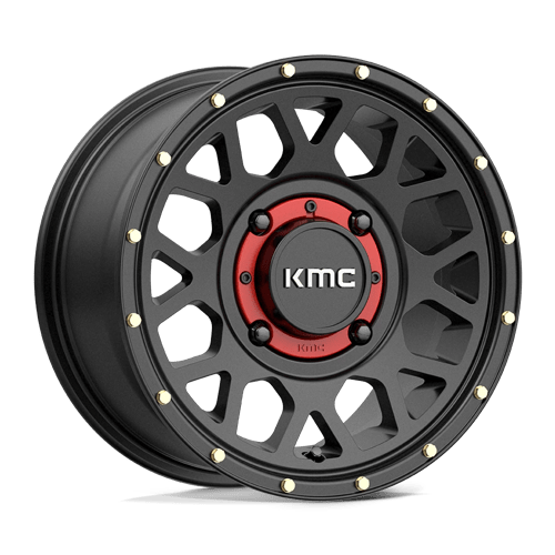 14X7 KMC Powersports KS135 GRENADE SATIN BLACK 4X137