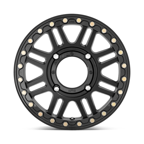15X10 KMC Powersports KS250 CAGE BEADLOCK SATIN BLACK W/ GLOSS BLACK RG 4X156