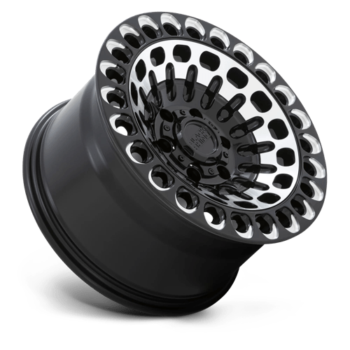 17X9.5 Black Rhino Hard Alloys LABYRINTH GLOSS BLACK W MACH FACE & MILL 6X114.3