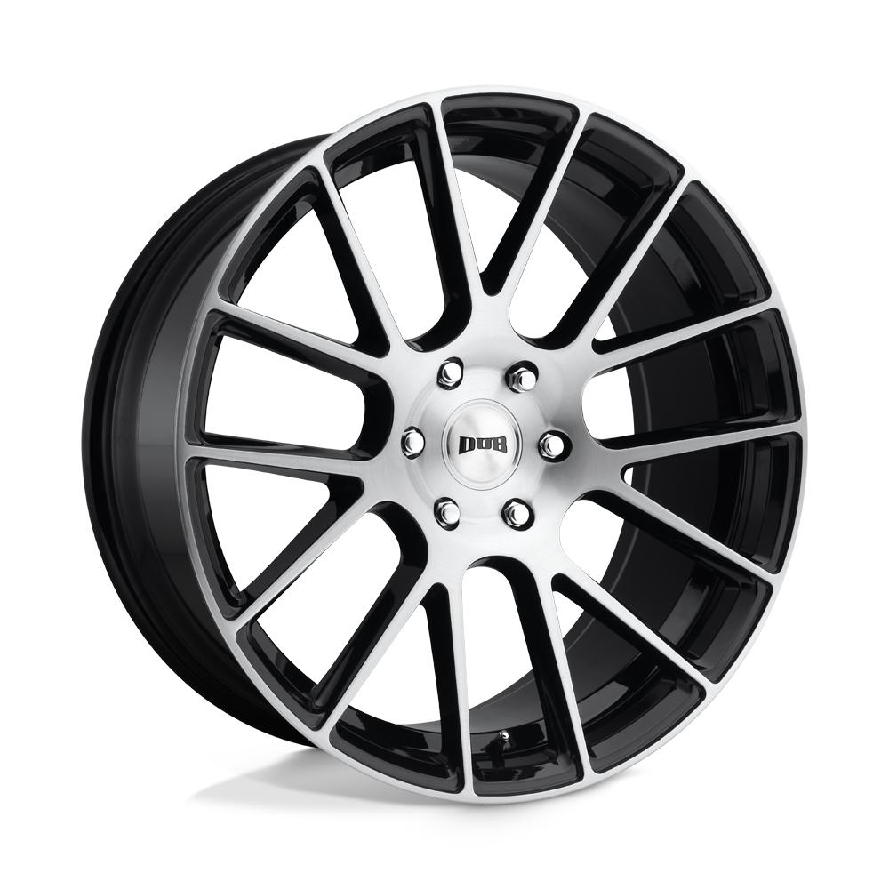 22X9.5 DUB 1PC S206 LUXE GLOSS BLACK BRUSHED 6X139.7
