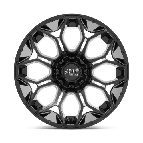 20X9 Moto Metal MO808 SNIPER GLOSS BLACK MILLED 8X180