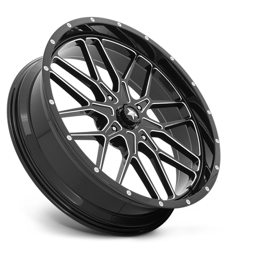 24X7 MSA Offroad Wheels M45 PORTAL GLOSS BLACK MILLED 4X156