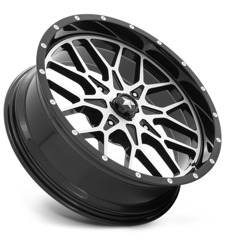 16X7 MSA Offroad Wheels M45 PORTAL GLOSS BLACK MACHINED 4X137
