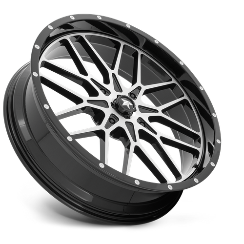 24X7 MSA Offroad Wheels M45 PORTAL GLOSS BLACK MACHINED 4X137