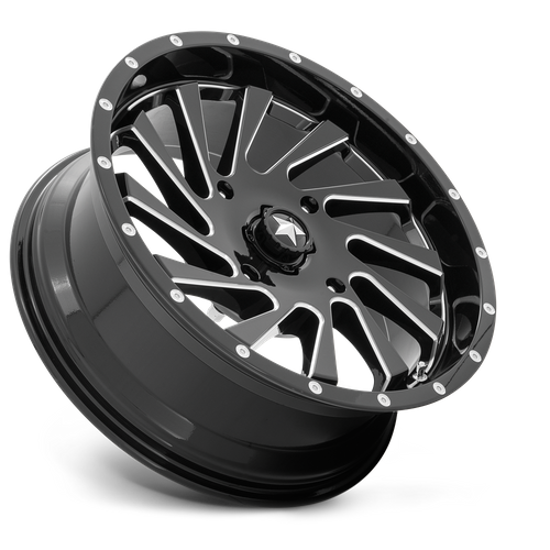 18X7 MSA Offroad Wheels M46 BLADE GLOSS BLACK MILLED 4X110