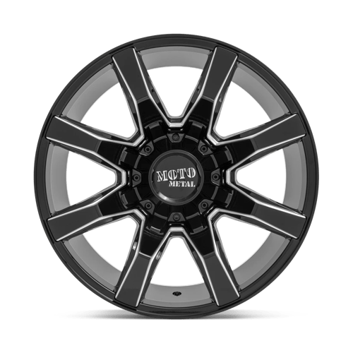 20X9 Moto Metal MO804 SPIDER GLOSS BLACK MILLED 8X165.1