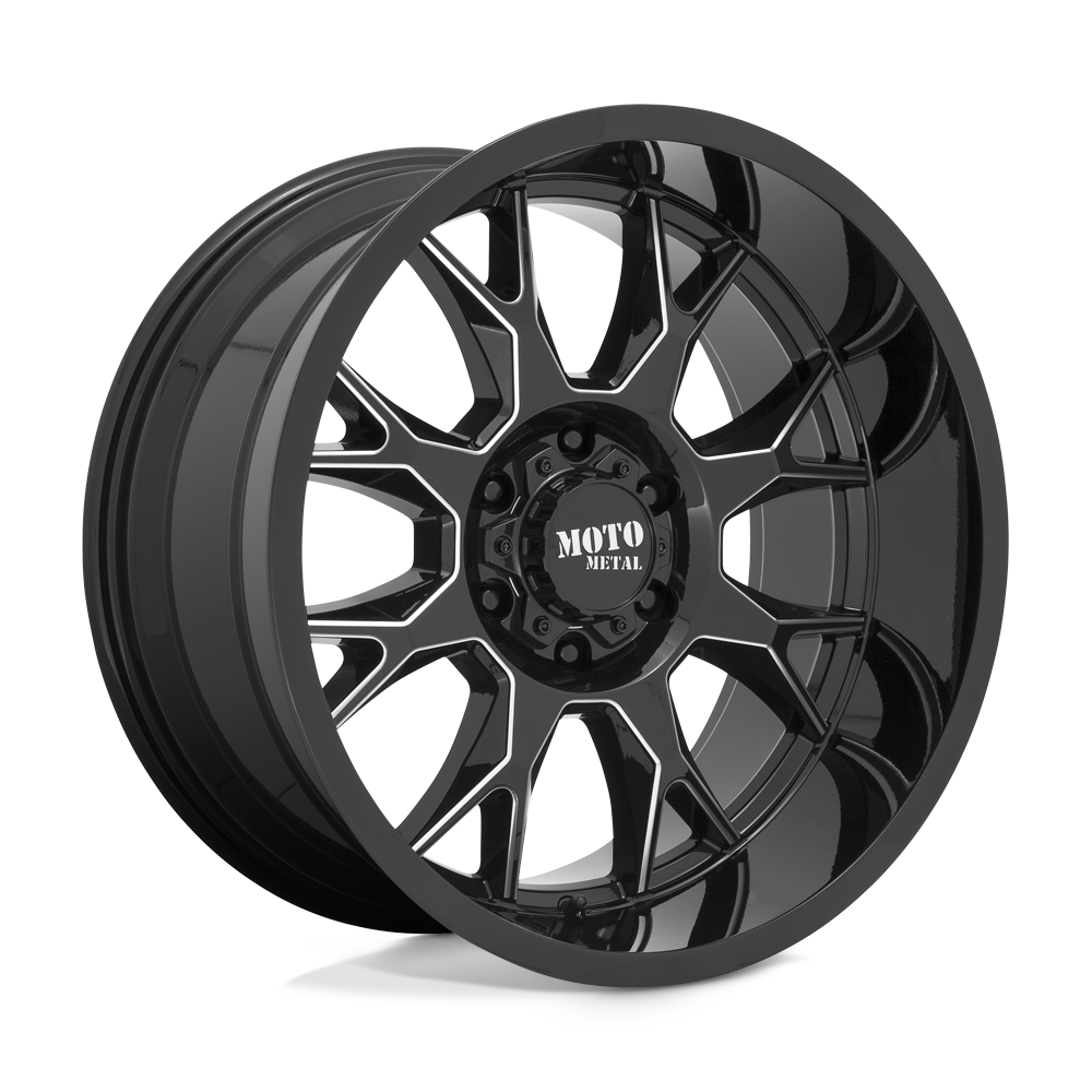 20X10 Moto Metal MO806 GLOSS BLACK MILLED 6X135