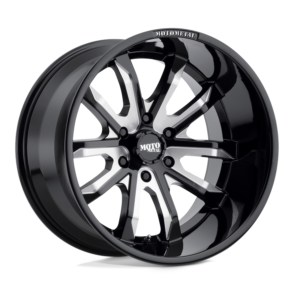 20X9 Moto Metal MO983 DAGGER GLOSS BLACK MILLED 6X114.3