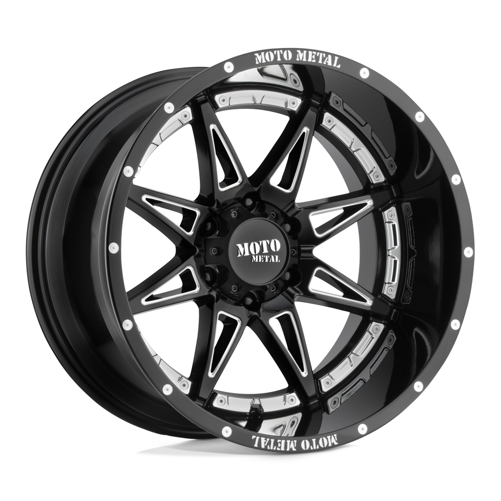 20X10 Moto Metal MO993 HYDRA GLOSS BLACK MILLED 5X127