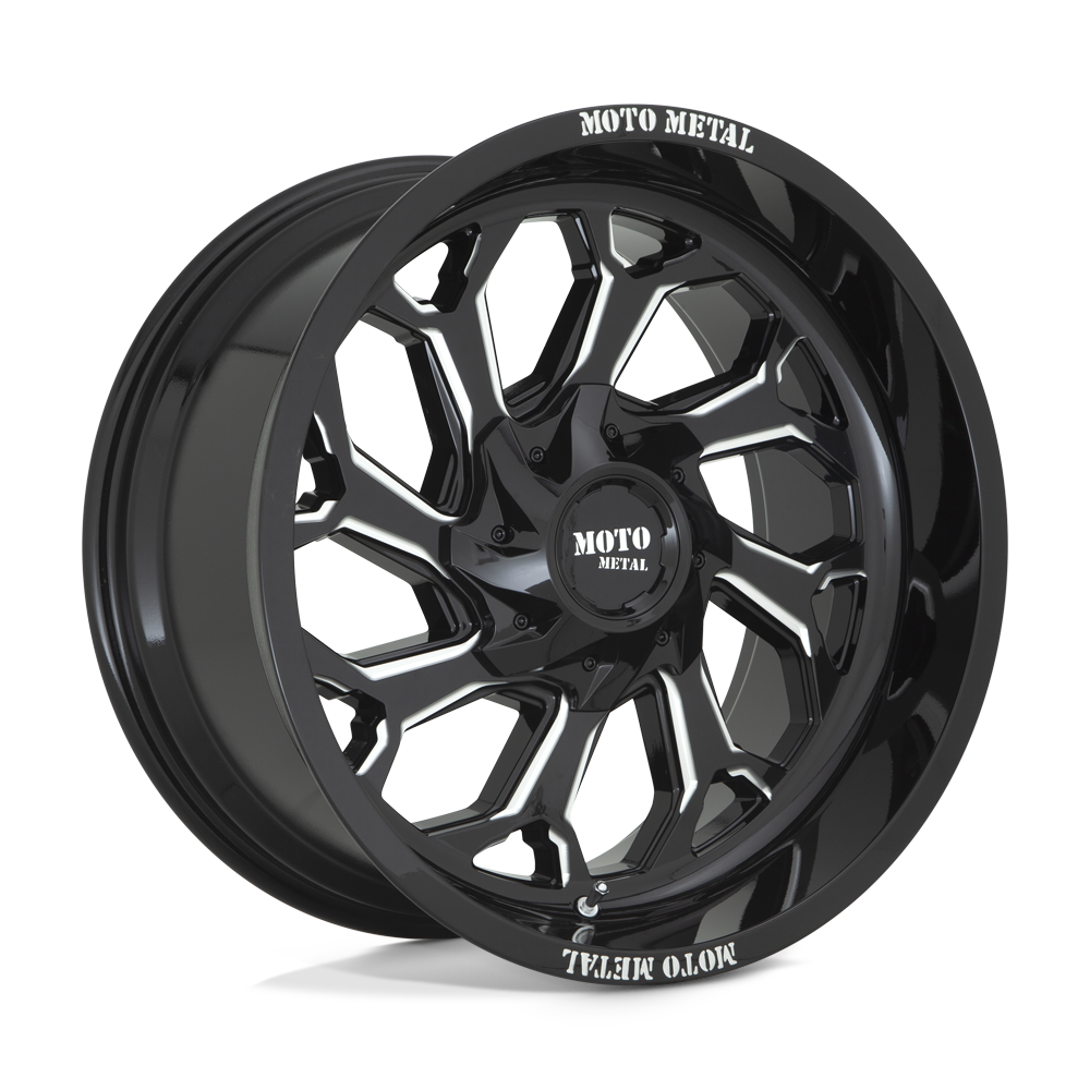 22X12 Moto Metal MO999 GLOSS BLACK MILLED 6X120