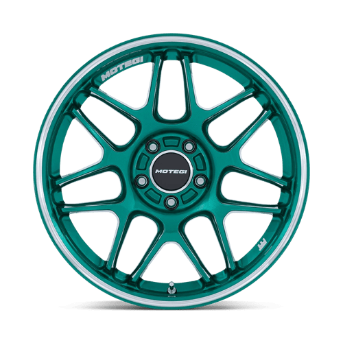 19X9.5 Motegi MR158 TSUBAKI HOKKAIDO GREEN W/ MACHINED LIP 5X112