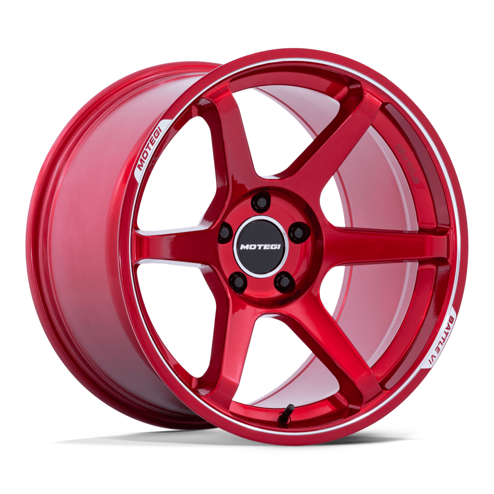 19X9.5 Motegi MR160 BATTLE VI CHERRY RED METALLIC W/ MCH LIP 5X100