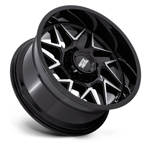 20X9 Moto Metal MO812 TURBINE RIMS - GLOSS BLACK W/ MACHINED FACE 8X180
