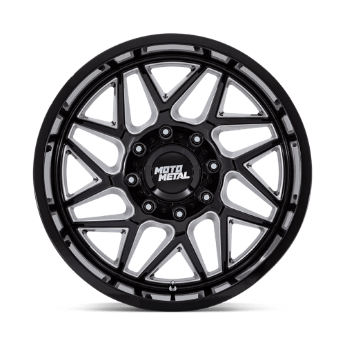 20X10 Moto Metal MO812 TURBINE RIMS - GLOSS BLACK MILLED 8X180