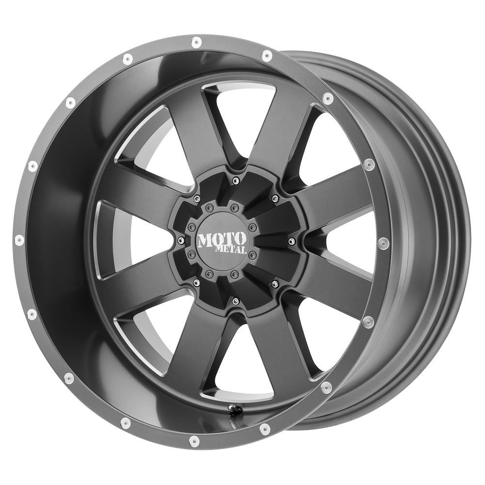 18X10 Moto Metal MO962 SATIN GRAY W/ MILL ACCENTS 6X114.3